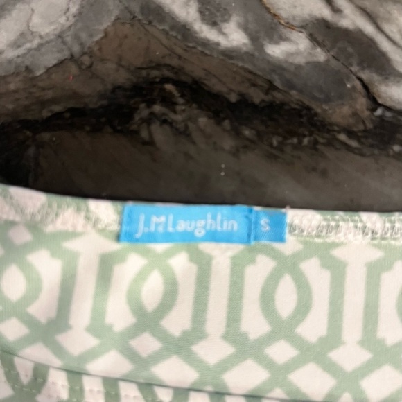 J McLaughlin Green White Lattice Print Catalina Cloth Dress Medium - Picture 5 of 12